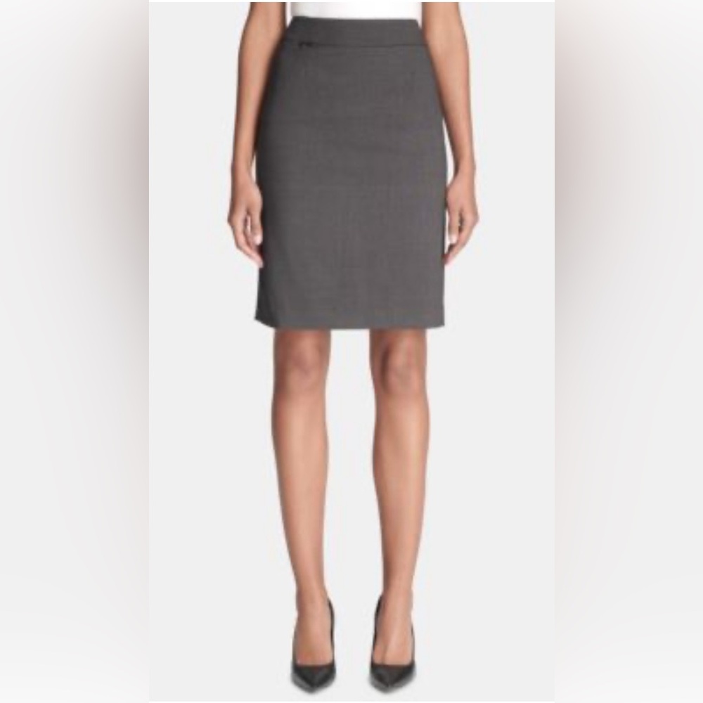 Calvin Klein skirt suit grey